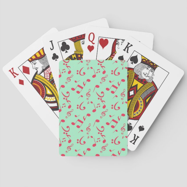 Music notes pattern playing cards (Back)