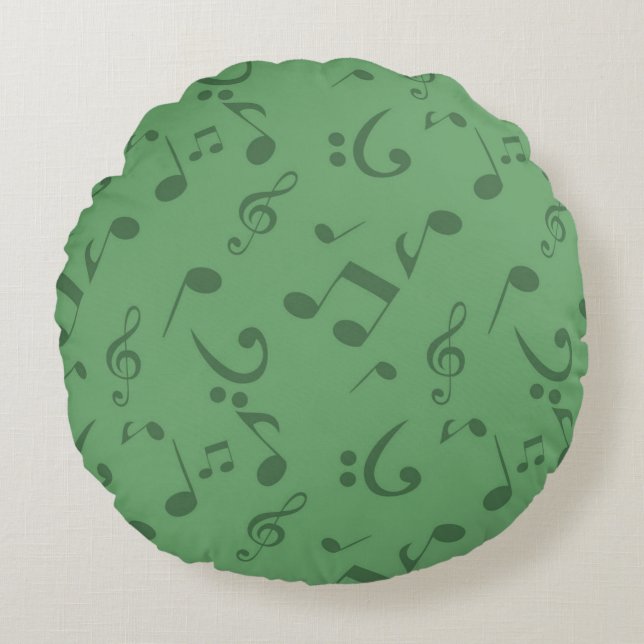 Music notes pattern round cushion (Front)