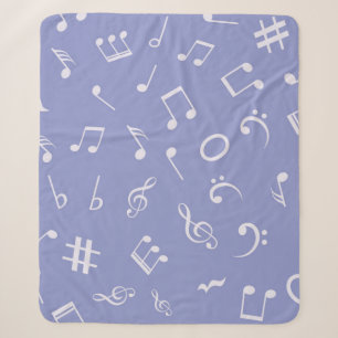 Music notes pattern sherpa blanket