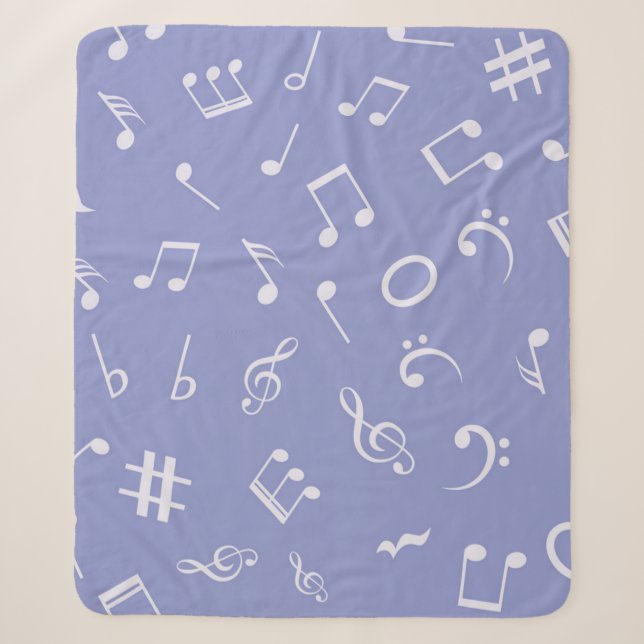 Music notes pattern sherpa blanket (Front)