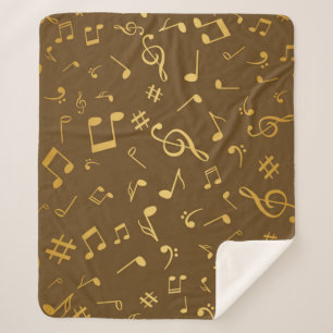 Music notes pattern sherpa blanket