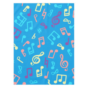 Music notes pattern tablecloth