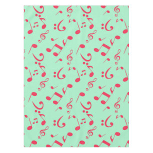 Music notes pattern tablecloth