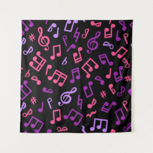 Music notes pattern tapestry