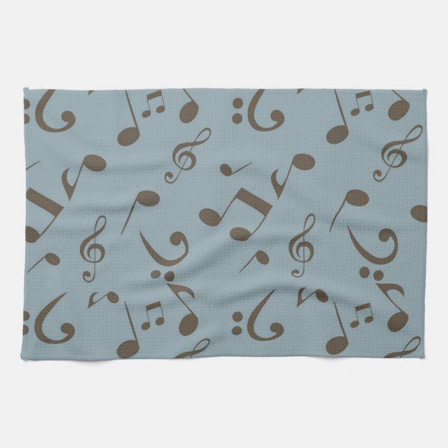 Music notes pattern tea towel (Horizontal)