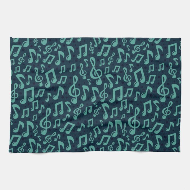 Music notes pattern tea towel (Horizontal)