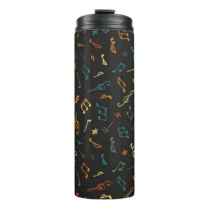 Music notes pattern thermal tumbler