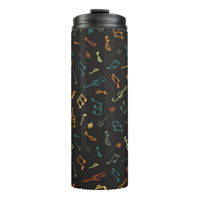 Music notes pattern thermal tumbler (Front)