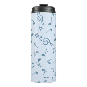 Music notes pattern thermal tumbler