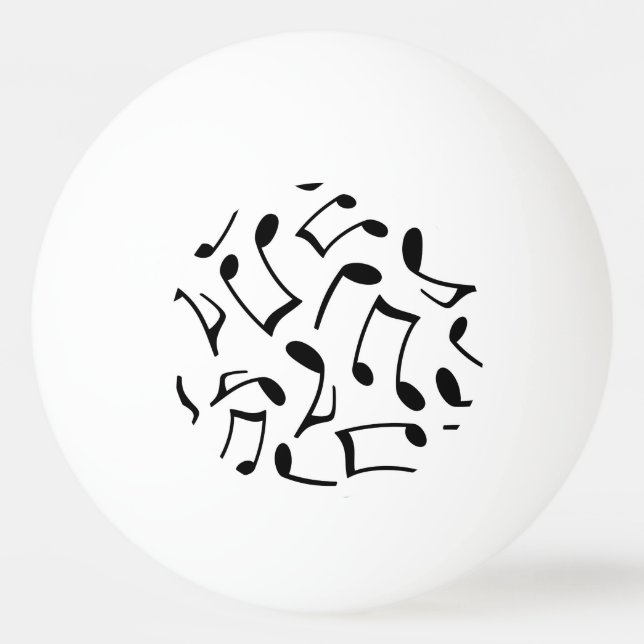 Music Notes Pattern White and Black Ping Pong Ball (Front)