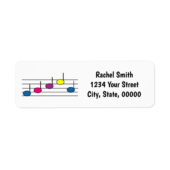 Music Notes Personalise Return Address Labels (Front)