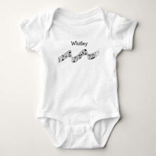 Music Notes Personalised Baby Bodysuit