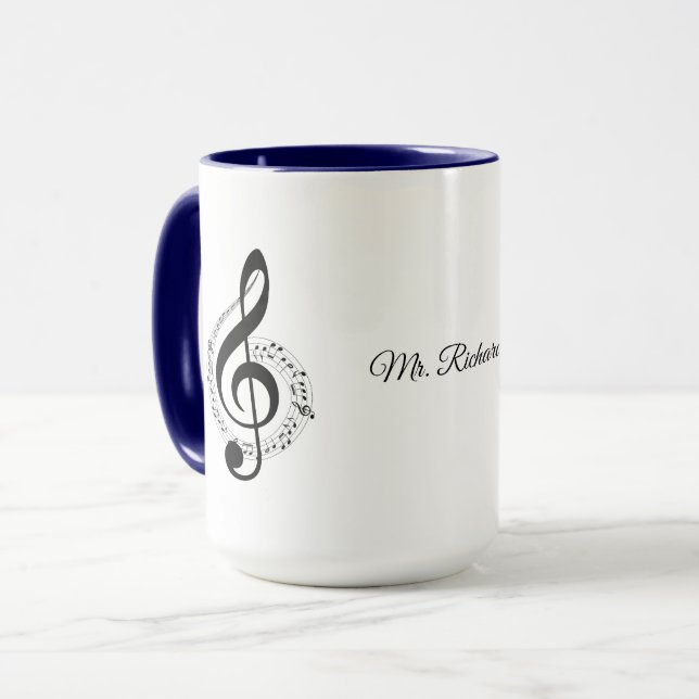 Music Notes Personalised Mug (Front Left)
