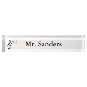 "Music Notes" Personalised Nameplate
