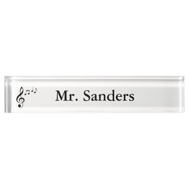 "Music Notes" Personalised Nameplate (Front)