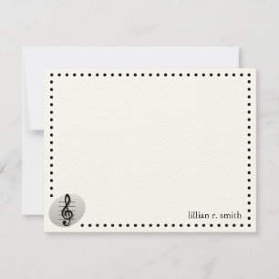 Music Notes Personalised Note Card