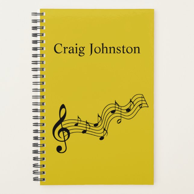 "Music Notes" Personalised Planner (Front)