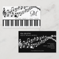 Music Notes Piano Monogram Custom Colour