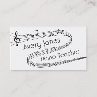 Music Notes Piano Teacher Business Card