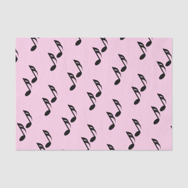 Music Notes Pink Tissue Paper (Front)