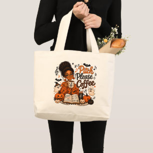Music Notes Pumpkin Coffee Tote Canvas Bag