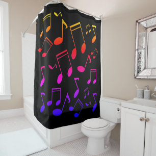 Music notes Rainbow colours Shower Curtain