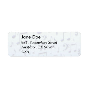 Music notes return address label