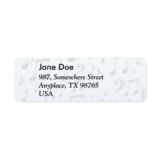 Music notes return address label (Front)