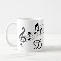 Music Notes Script Monogram Custom Colour