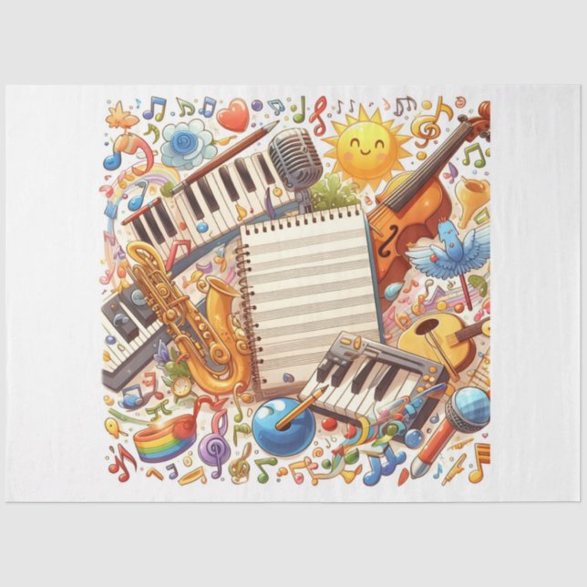 Music Notes Series Design 10 Tissue Paper (Front)