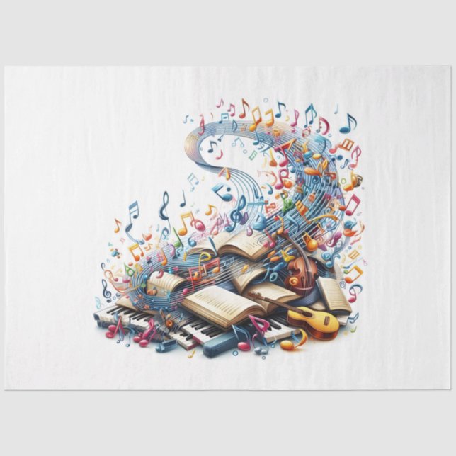 Music Notes Series Design 4 Tissue Paper (Front)