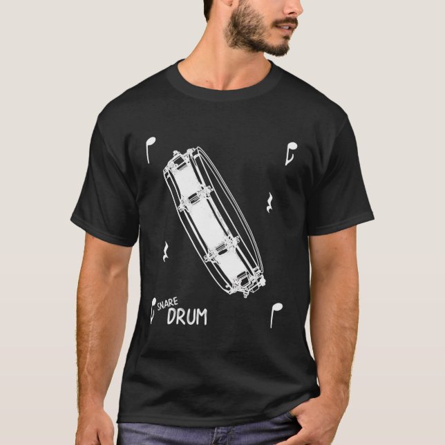 Music Notes Snare Drum T-Shirt (Front)