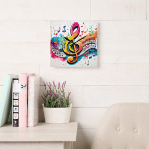 Music Notes Square Wall Clock