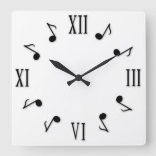 Music Notes Square Wall Clock