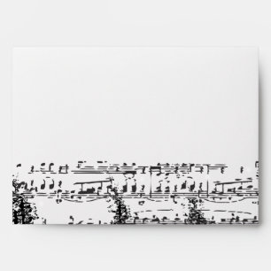 Music Notes Stars Bar Mitzvah Invitation blue Envelope