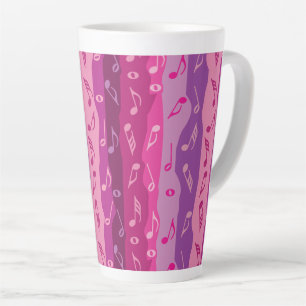 Music Notes Stripes Latte Mug