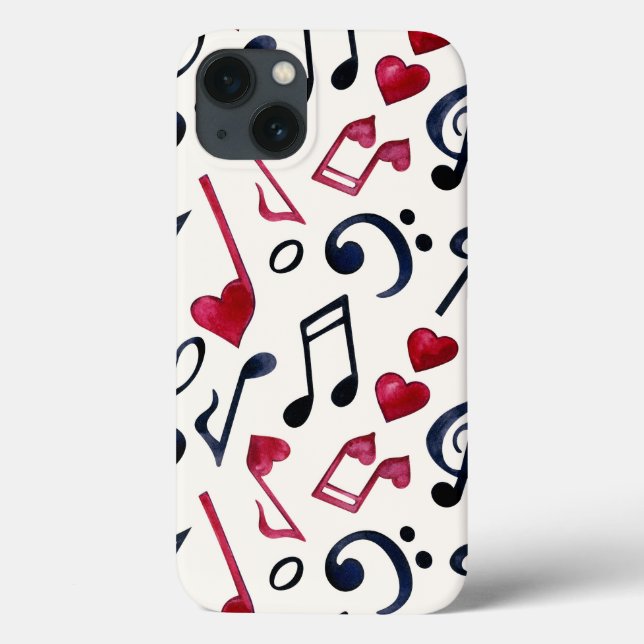 Music Notes & Symbols Black & White Case-Mate iPhone Case (Back)