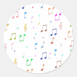 Music Notes & Symbols Classic Round Sticker