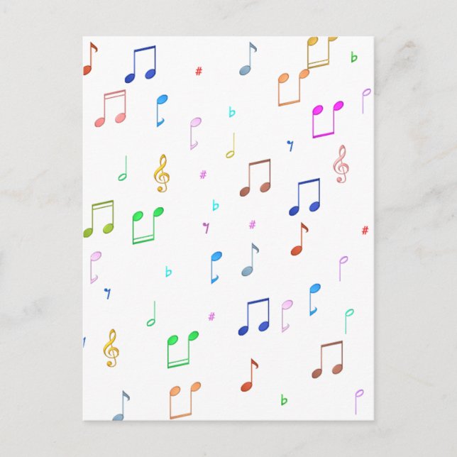 Music Notes & Symbols Postcard (Front)
