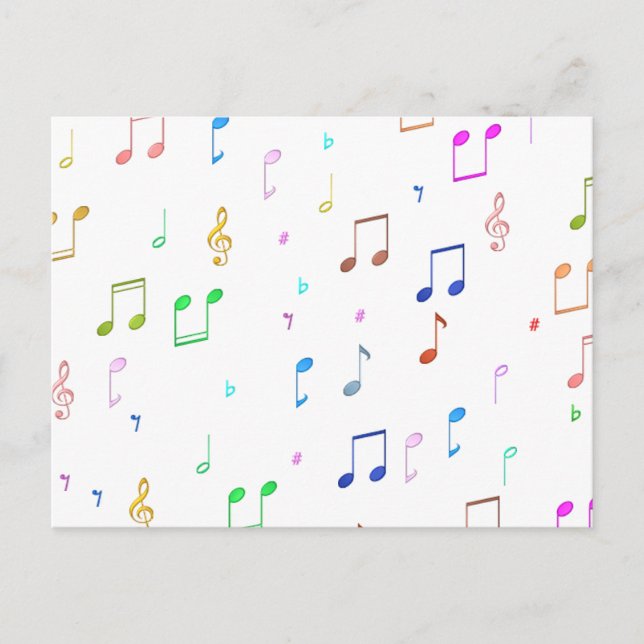 Music Notes & Symbols Postcard (Front)