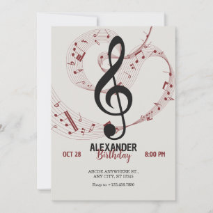 Music notes symphony invitation