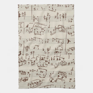 Music notes tea towel