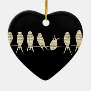 Music Notes Teacher Office Animal Bird Destiny Ceramic Ornament