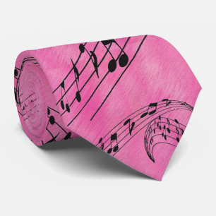 MUSIC NOTES-TIE-PINK TIE