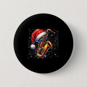 Music Notes Treble Clef Christmas Saxophone Jazz M 6 Cm Round Badge