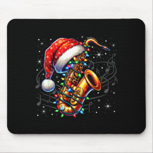 Music Notes Treble Clef Christmas Saxophone Jazz M Mouse Pad