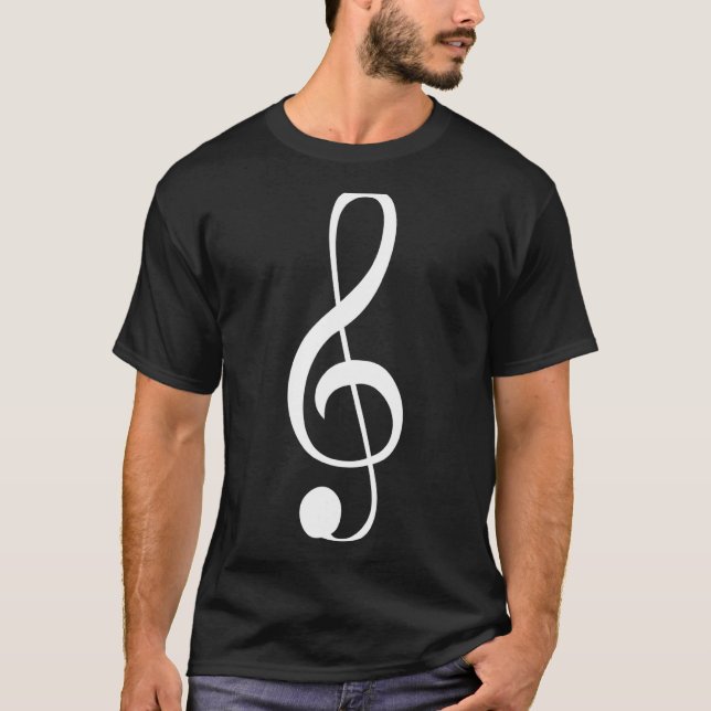 Music Notes Treble Clef Cool Design Musician T-Shirt (Front)