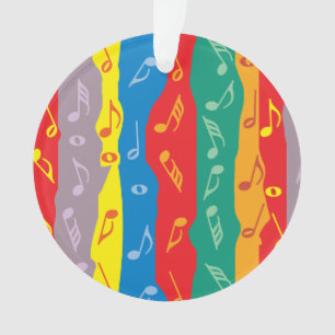 Music Notes Vertical Stripes Acrylic Ornament