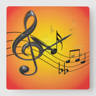 Music Notes Wall Clock