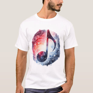 Music Notes Watercolour Digital Art T-Shirt